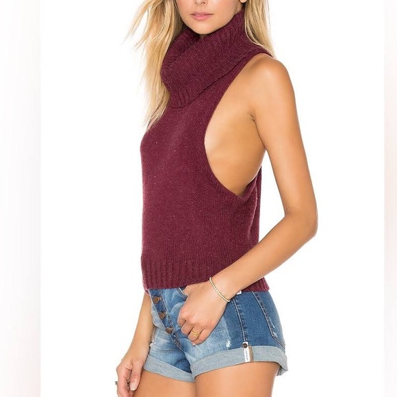 One Teaspoon Parisienne Roll Neck Turtleneck Wool Blend Knit Top - Picture 6 of 6